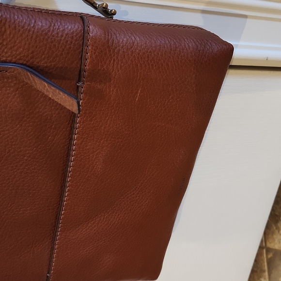 New With Tags Fossil Leather Fiona Small Crossbody Brown - Picture 4 of 9